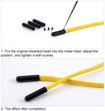 Alloy Aglets for Shoelaces, Shoelace Tips Head, with Iron Screw, Mixed Color, 25x6mm, Hole: 4mm, 24sets/box