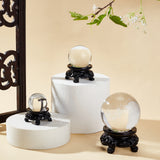 3Pcs Resin Crystal Ball Display Pedestal, Black, 39~58x20~31mm, 3pcs