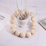 Unfinished Wood Beads, Natural Wooden Loose Beads Spacer Beads, Round, 40x40mm, Hole: 7mm