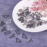 Iron Clasps, Silver 7 Gunmetal, 14x23x4mm, Hole: 2.5x19mm, 50sets/color, 100sets/box