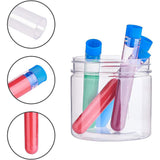 Tube Plastic Bead Containers, with Plastic Bottle Stoppers Tampions, Clear, Bead Containers: 9.95x1.6cm, 1.45cm inner diameter, Stoppers Tampions: 20~20.5x16mm, 50sets/box