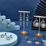 Sun & Star Drop Earring DIY Making Kit, Including Alloy Pendants & Links, Glass Beads, Brass Linking Rings & Pin & Earring Hooks & Jump Rings, Antique Silver, 136pcs/box