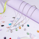 104Pcs 13 Colors Faceted Teardrop Glass Pendants, Mixed Color, 16x9x6mm, Hole: 1mm, 8pcs/color