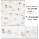 80Pcs 4 Colors 304 Stainless Steel Ear Cuff Findings, with Hole, Mixed Color, 10x9x6mm, Hole: 0.9mm, 20pcs/color