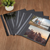 PVC & Paper Adhesive Refills Inner Pages, for 2 Ring Binder Photo Albums, with Lamination, Rectangle, Black, 315x325x0.5mm, Hole: 6mm