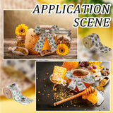 2 Rolls 2 Patterns Insect Theme Polyester Ribbon, for Scene Decoration, Gift Wrapping, Ladybug/Bees Pattern, Yellow, Bees Pattern, 2-1/2 inch(63mm), about 6 yards/roll, 1 roll/pattern