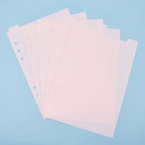 A5 Frosted Plastic Discbound Notebook Index Divider Sheets, 6 Holes Tab Divider for Binder, Rectangle, Pink, 219x148x0.3mm, Hole: 6mm, 5 sheets/set