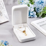 Velvet Pendant Box, for Pendant Necklace Gift Storage, Rectangle, White, 10.1x7x3.5cm