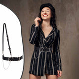 Detachable Fashion Body Waist Belts, Steampunk Underbust Corset Belt for Dress, Garment Accessories, Black, Strap 1: 1110x39x3mm, Strap 2: 790~920x13.5x2mm