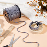 50M Nylon Braided Cords, Round, Slate Gray, 3mm, about 54.68 Yards(50m)/Roll