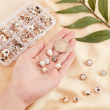 1-Hole Plastic Buttons, with Imitation Pearls and Rhinestone, Half Round & Flower & Flat Round, White, 10~13x10~13x9~11mm, Hole: 2.5mm, 100pcs/set