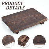 Candlenut Wood Holder for Planter Pots, Serving Tray, Rectangle, Coconut Brown, 230x150x40mm