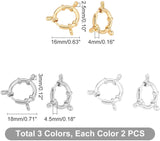 6Pcs 3 Style 304 Stainless Steel Spring Ring Clasps, Ring, Mixed Color, 2pcs/style