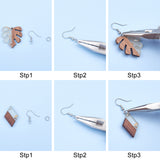 DIY Dangle Earring Making, with Resin & Wood Pendants, Brass Earring Hooks, Iron Jump Rings, Platinum, Pendants: 12pcs/set