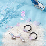 Opaque Resin Cabochons, Heart & Mermaid Tail Shape & Star & Starfish & Candy Head  & Wing, Lilac, 24pcs/set
