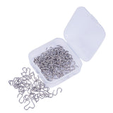 304 Stainless Steel S Hook Findings, Stainless Steel Color, 14x5x1mm, 150pcs/set