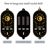 DIY Poplar Wood Dowsing Pendulum Holders, Witch Hanging Crystal Holder, Oval, Moon Pattern, 178x77x6mm