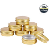 Round Aluminium Tin Cans, Aluminium Jar, Storage Containers for Cosmetic, Candles, Candies, with Screw Top Lid, Golden, 5.5x2.1cm, 30pcs, Cartons: 20x20x10cm