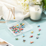 40Pcs 10 Colors Real 18K Gold Plated Plated Brass Enamel Beads, Long-Lasting Plated, with Jump Ring, Evil Eye, Mixed Color, 9.5x6.5x4.5mm, Jump Ring: 4x0.7mm, 2.5mm inner diameter, 4pcs/color