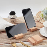 Beech Wood Mobile Phone Holders, Cell Phone Stand Holder, Universal Portable Tablets Holder, BurlyWood, 8x6x2cm