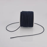 Elastic Cord, Polyester Outside and Latex Core, Prussian Blue, 2mm, about 50m/roll, 1roll/box