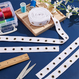 6.25 Yards Flat Cotton Ribbon, with Golden Plated Alloy Eyelets, Garment Accessories, with Metallic Wire Twist Ties, White, 1 inch(25mm)