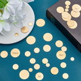 100Pcs 5 Style Brass Sheet, for Brooch Base Setting Making, Flat Round, Golden, 10~20x0.5~1mm, 20pcs/style