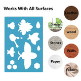 Acrylic Earring Handwork Template, Card Leather Cutting Stencils, Deep Sky Blue, Bees Pattern, 130x90x2mm, 2pcs/set