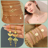 600Pcs 4 Styles 304 Stainless Steel Jump Rings, Open Jump Rings, Round Ring, Metal Connectors for DIY Jewelry Crafting and Keychain Accessories, Real 18K Gold Plated, 20 Gauge, 4~8x0.8mm, Inner Diameter: 2.4~6.4mm, 150pcs/style