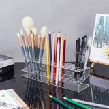 36-Hole Transparent Acrylic Pen & Pencil Display Stands, Pen Organizer Holder, Rectangle, Clear, 24x6.6x6.4cm