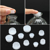 50Pcs 5 Style Plastic Bottle Stoppers, for Wine Bottle, Column, White, 15~24.5x10~11mm, Inner Diameter: 9~20mm, 10pcs/style