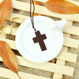 200Pcs Wood Pendants, Cross Pendants, Dyed, Lead Free, Coconut Brown, 21~22x14~15x4~5mm, Hole: 1.8~2mm