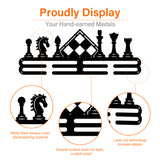Fashion Iron Medal Hanger Holder Display Wall Rack, with Screws, Sports Theme, Chess Pattern, 150x400mm