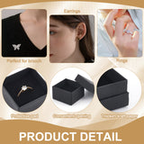 Square Paper Ring Storage Boxes, Wedding Favor Gift Boxes, Favour Box, Black, 5.2x5.2x3.2cm