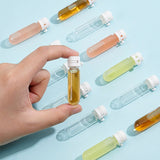 Clear Glass Bottles, with Plastic Caps, Bead Containers, Pipe, White, 1.5x4.9cm, Inner Diameter: 0.7cm
