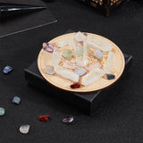 Chakra Beginners Kit, Meditation Gemstones Healing Stones, with Natural Wood Plate, Spiritual Gifts for Women, 9~46x8~17mm