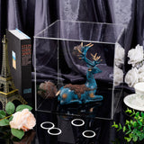 Transparent Acrylic Display Boxes, Dust-Proof Cases, with Black Base and 16Pcs Plastic Rings, for Models, Building Blocks, Doll Display Holders, Clear, 25.3~26x26~26.3x0.2cm, 22pcs/set