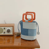 Wooden Bag Handle, Square, Bag Replacement Accessories, Camel, 14.8x12.8x1cm