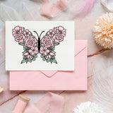 Custom PVC Plastic Clear Stamps, for DIY Scrapbooking, Photo Album Decorative, Cards Making, Butterfly, 160x110x3mm