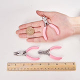 45# Carbon Steel Jewelry Plier Sets, Polishing, Pink, 7.5~8.1x4.4~4.7x0.75~0.8cm, 3pcs/set