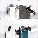 Plastic Curtain Rod Head, Column Drapery Pole Finials, Column, White, 41x33mm, Inner Diameter: 28mm