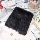 Imitation Rabbit Hair Faux Fur Polyester Fabric, for Plush Toy DIY Garment Sewing Material, Black, 400x400x1.5mm