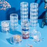 Plastic Bead Storage Containers, Column, 6 Vials, Clear, 3.9x12.1cm