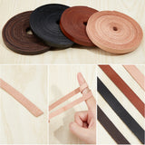 5M Flat Cowhide Leather Cord, Jewelry DIY Making Material, PeachPuff, 8x1mm, about 5.47 Yards(5m)/Bundle