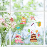 8 Sheets 8 Styles Birthday Cake PVC Waterproof Wall Stickers, Self-Adhesive Decals, for Window or Stairway Home Decoration, Rectangle, Food, 200x145mm, about 1 sheets/style