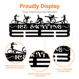 Fashion Iron Medal Hanger Holder Display Wall Rack, with Screws, Ice Skating Pattern, 150x400mm