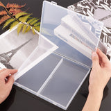 Plastic Bead Containers, 2 Compartments, Rectangle, Clear, 21.2x18.4x2.6cm, Compartments: 10.6x17.6cm, 2 Compartments/box, 2pcs/box