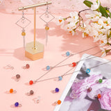 120Pcs 12 Colors Glass Charms, Faceted Rondelle, with Iron Loops, Platinum, 12x8mm, Hole: 3.6mm, 10Pcs/color