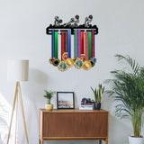 Waterball Theme Iron Medal Hanger Holder Display Wall Rack, with Screws, Volleyball Pattern, 150x400mm