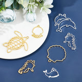 24Pcs 12 Style Alloy Open Back Bezel Pendants, for DIY UV Resin, Epoxy Resin, Pressed Flower Jewelry, Mixed Shapes, Golden & Silver, 2pcs/style